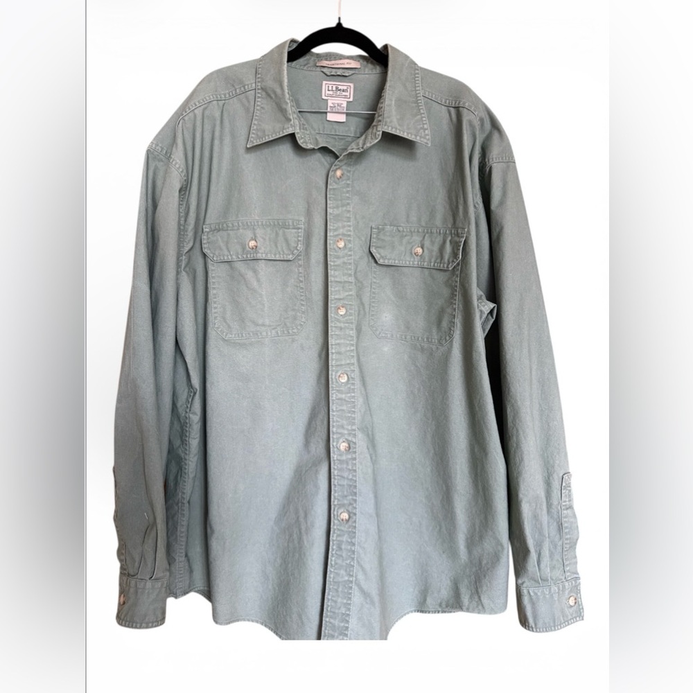 L.L. Bean Sage Green Traditional Fit Shirt